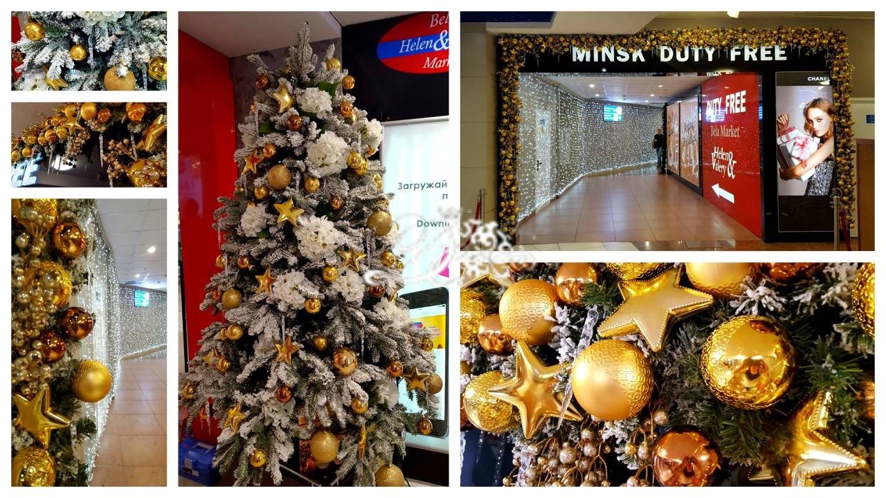Новогоднее оформление магазина DUTY-FREE в аэропорту